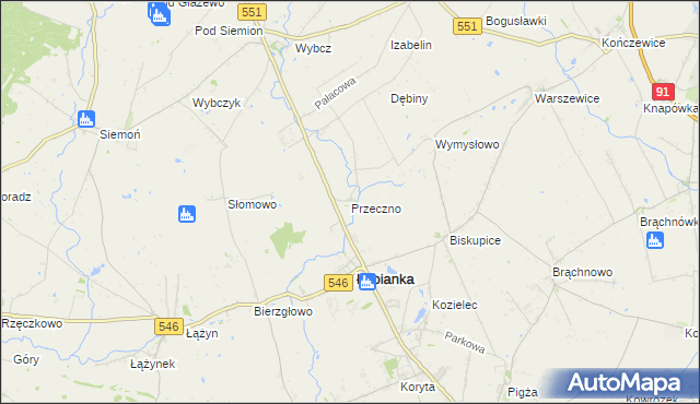 mapa Przeczno gmina Łubianka, Przeczno gmina Łubianka na mapie Targeo