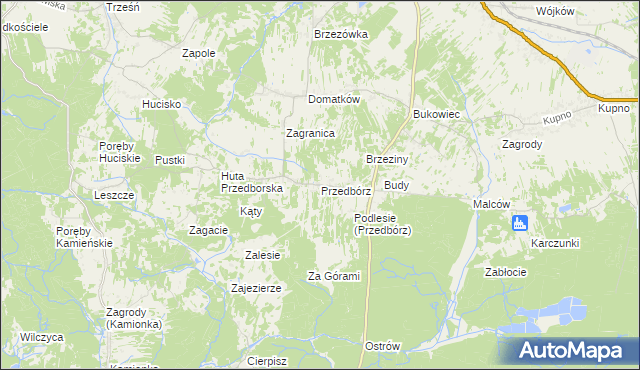 mapa Przedbórz gmina Kolbuszowa, Przedbórz gmina Kolbuszowa na mapie Targeo