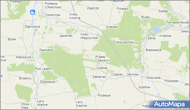 mapa Przełaj Czepiecki, Przełaj Czepiecki na mapie Targeo