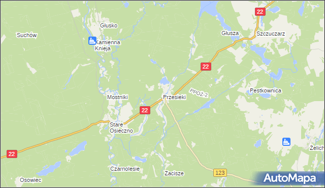 mapa Przesieki, Przesieki na mapie Targeo