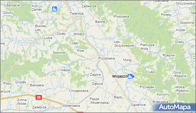 mapa Przybówka, Przybówka na mapie Targeo