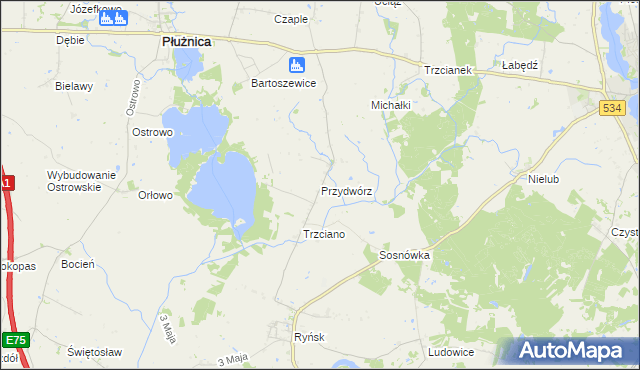 mapa Przydwórz, Przydwórz na mapie Targeo