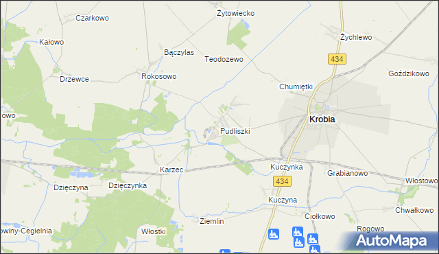 mapa Pudliszki, Pudliszki na mapie Targeo