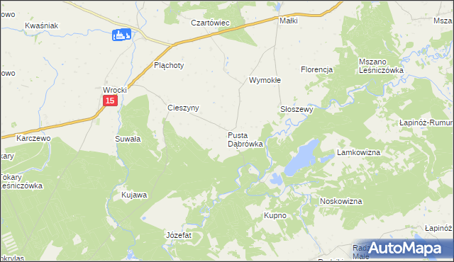 mapa Pusta Dąbrówka, Pusta Dąbrówka na mapie Targeo