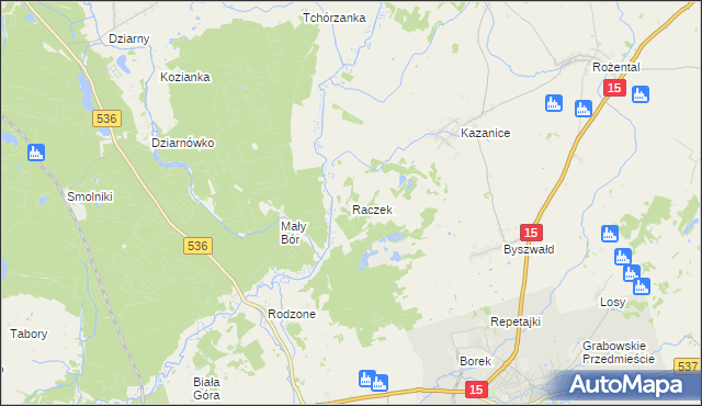 mapa Raczek, Raczek na mapie Targeo