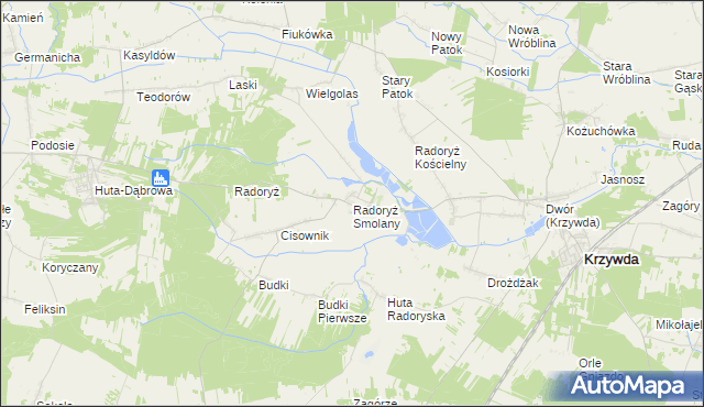 mapa Radoryż Smolany, Radoryż Smolany na mapie Targeo