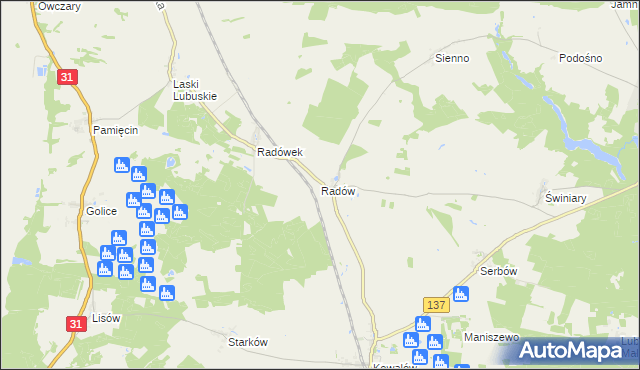 mapa Radów, Radów na mapie Targeo