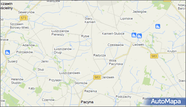 mapa Radycza, Radycza na mapie Targeo