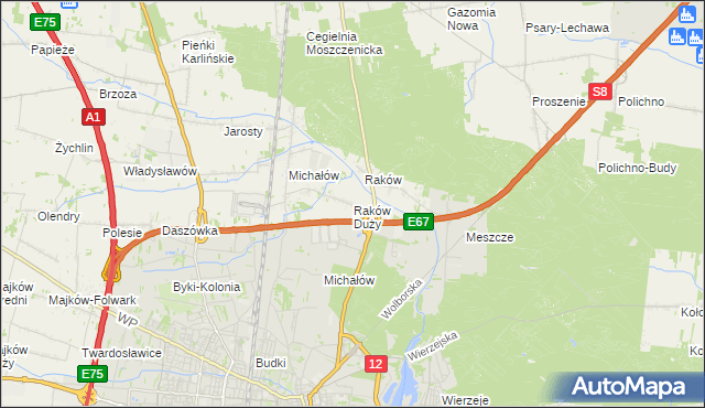 mapa Raków Duży, Raków Duży na mapie Targeo