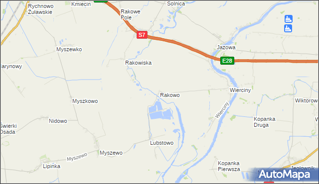 mapa Rakowo gmina Nowy Dwór Gdański, Rakowo gmina Nowy Dwór Gdański na mapie Targeo