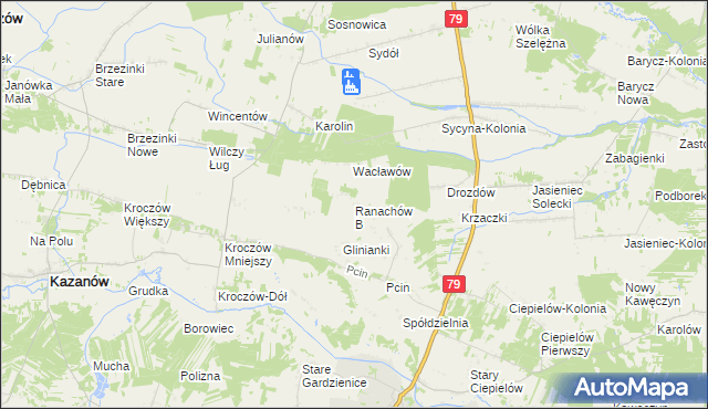 mapa Ranachów B, Ranachów B na mapie Targeo