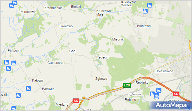 mapa Redęcin, Redęcin na mapie Targeo