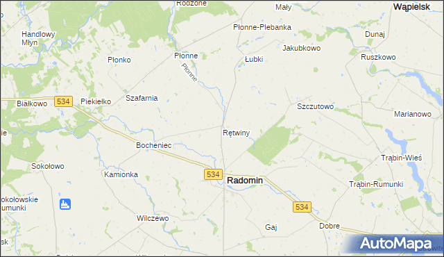 mapa Rętwiny, Rętwiny na mapie Targeo