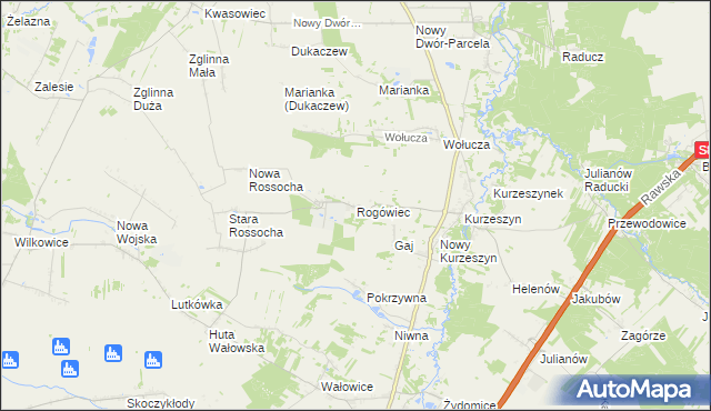 mapa Rogówiec, Rogówiec na mapie Targeo