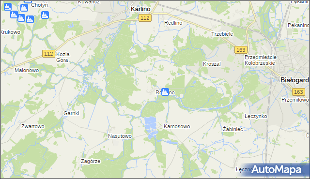 mapa Rościno, Rościno na mapie Targeo