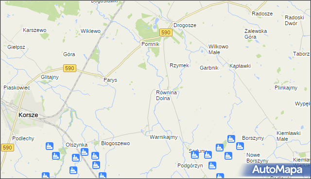 mapa Równina Dolna, Równina Dolna na mapie Targeo