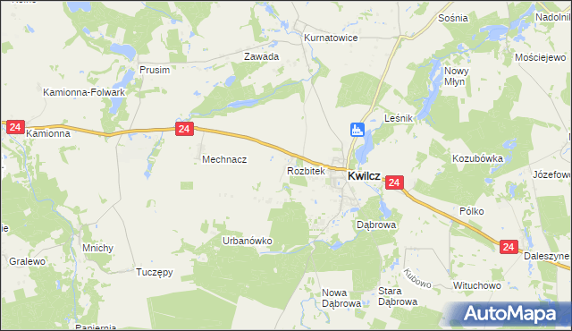 mapa Rozbitek, Rozbitek na mapie Targeo