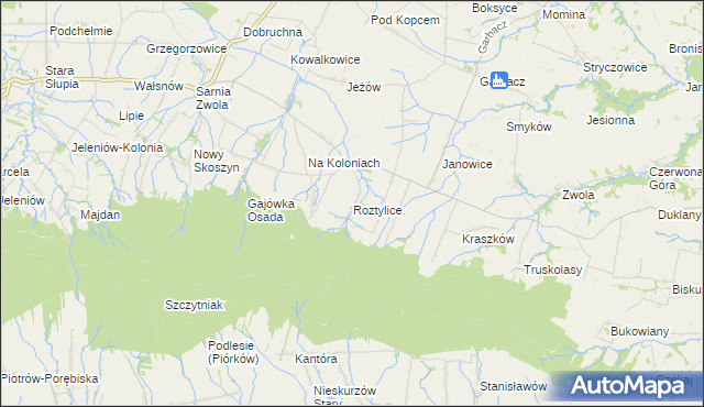 mapa Roztylice, Roztylice na mapie Targeo