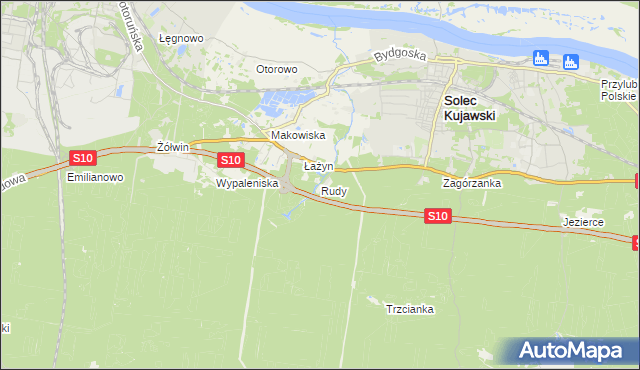 mapa Rudy gmina Solec Kujawski, Rudy gmina Solec Kujawski na mapie Targeo