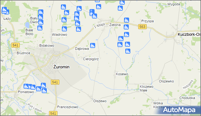 mapa Sadowo gmina Żuromin, Sadowo gmina Żuromin na mapie Targeo