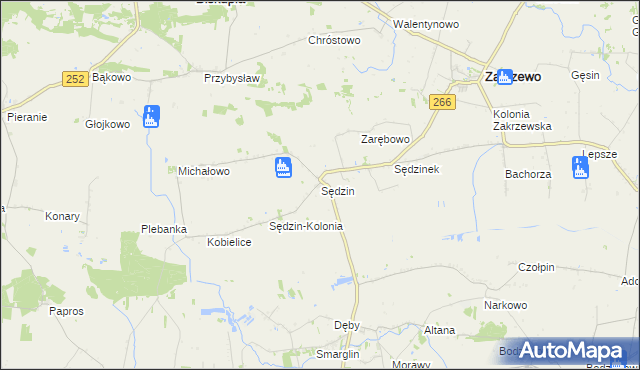 mapa Sędzin, Sędzin na mapie Targeo