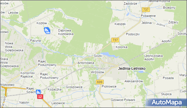 mapa Siczki, Siczki na mapie Targeo