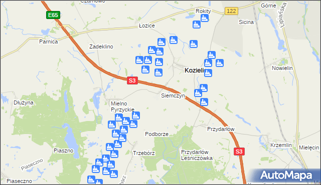 mapa Siemczyn, Siemczyn na mapie Targeo