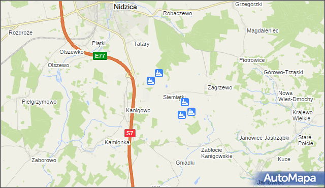 mapa Siemiątki, Siemiątki na mapie Targeo