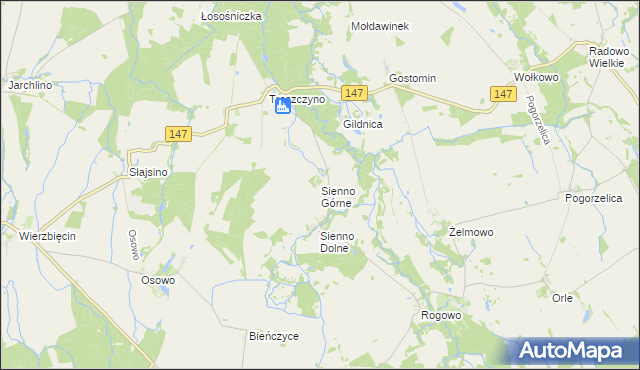 mapa Sienno Górne, Sienno Górne na mapie Targeo