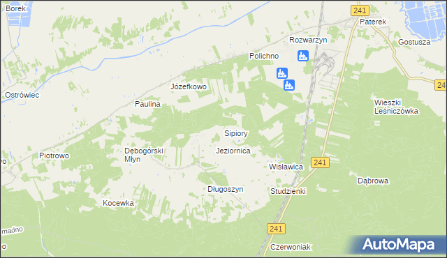 mapa Sipiory, Sipiory na mapie Targeo