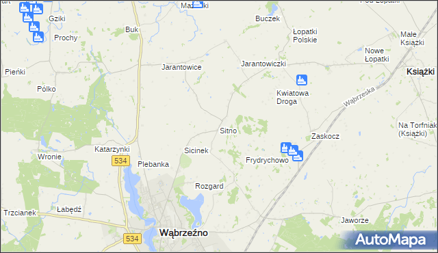 mapa Sitno gmina Ryńsk, Sitno gmina Ryńsk na mapie Targeo