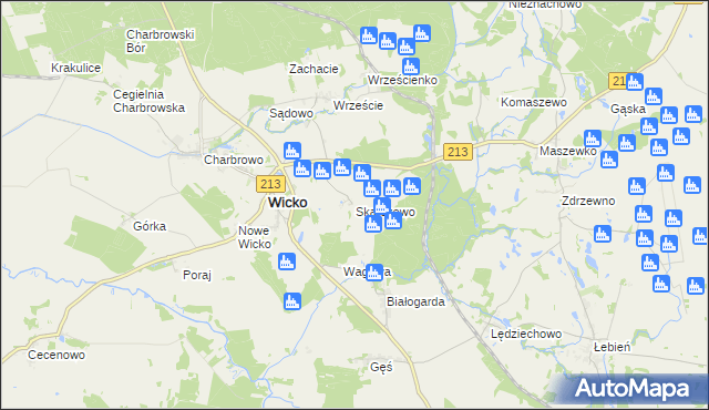 mapa Skarszewo gmina Wicko, Skarszewo gmina Wicko na mapie Targeo