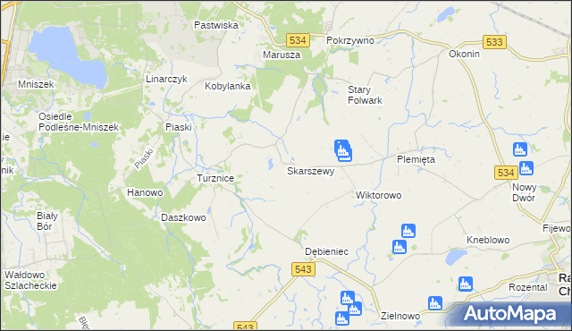 mapa Skarszewy gmina Grudziądz, Skarszewy gmina Grudziądz na mapie Targeo