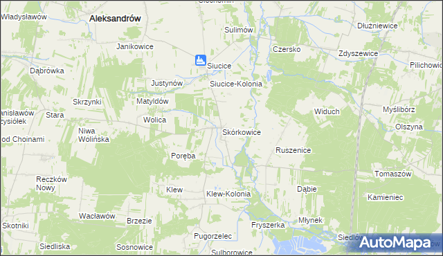 mapa Skórkowice, Skórkowice na mapie Targeo