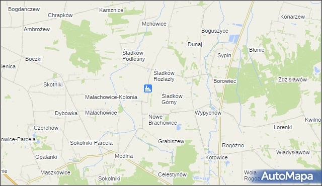 mapa Śladków Górny, Śladków Górny na mapie Targeo