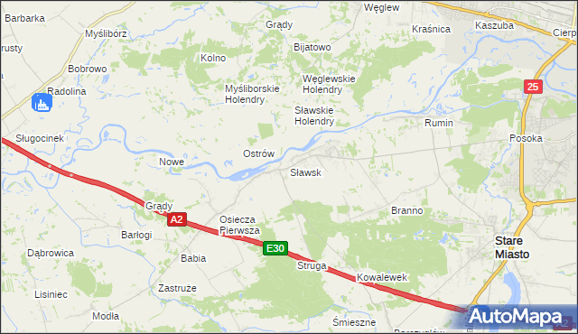 mapa Sławsk, Sławsk na mapie Targeo