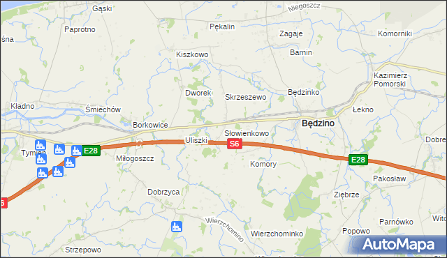 mapa Słowienkowo, Słowienkowo na mapie Targeo