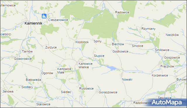 mapa Słupice gmina Pakosławice, Słupice gmina Pakosławice na mapie Targeo