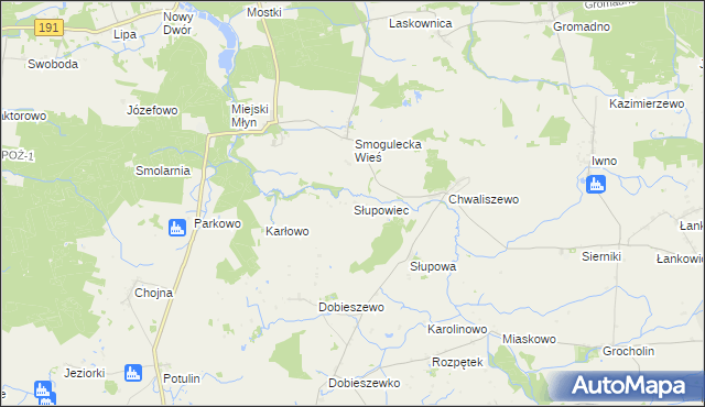 mapa Słupowiec, Słupowiec na mapie Targeo