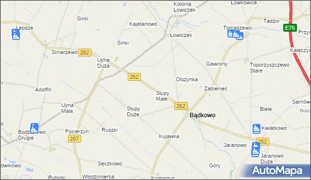 mapa Słupy Małe, Słupy Małe na mapie Targeo