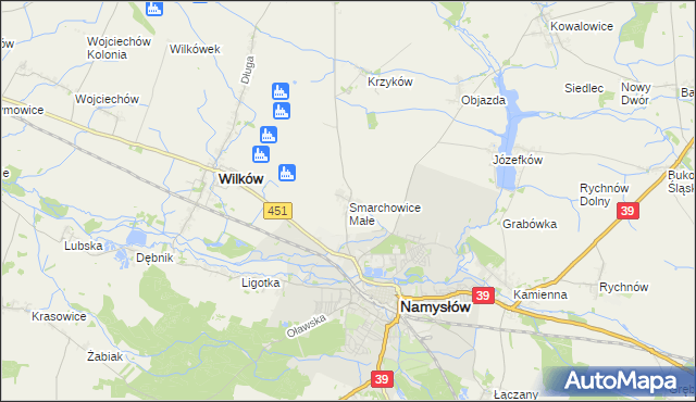 mapa Smarchowice Małe, Smarchowice Małe na mapie Targeo