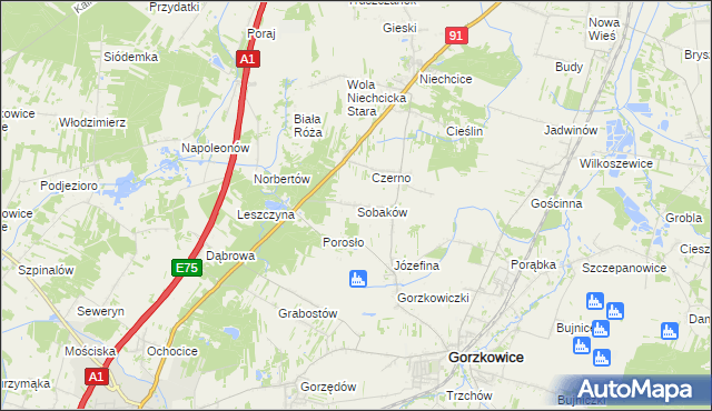 mapa Sobaków, Sobaków na mapie Targeo