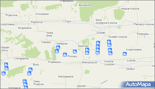 mapa Sowiniec gmina Jarczów, Sowiniec gmina Jarczów na mapie Targeo