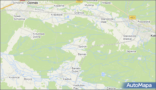 mapa Spórok, Spórok na mapie Targeo