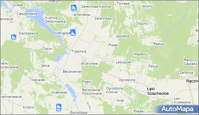 mapa Stanisławów gmina Łęki Szlacheckie, Stanisławów gmina Łęki Szlacheckie na mapie Targeo