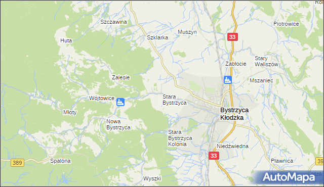 mapa Stara Bystrzyca, Stara Bystrzyca na mapie Targeo