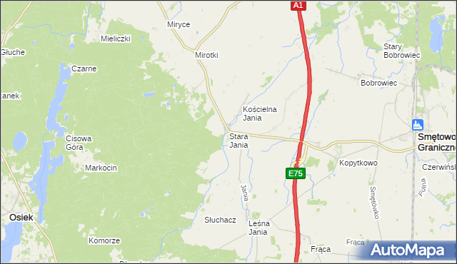 mapa Stara Jania, Stara Jania na mapie Targeo