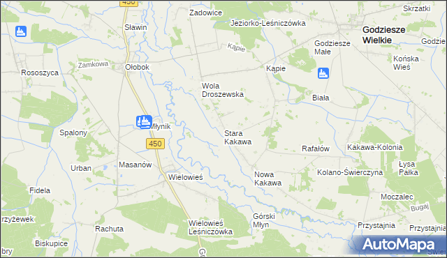 mapa Stara Kakawa, Stara Kakawa na mapie Targeo