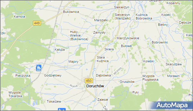 mapa Stara Kuźnica gmina Doruchów, Stara Kuźnica gmina Doruchów na mapie Targeo