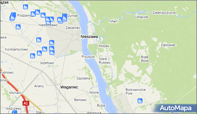 mapa Stare Rybitwy, Stare Rybitwy na mapie Targeo